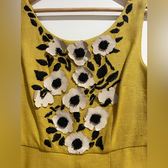 Tracy Reese Exquisite Elation Yellow 3D Floral Dress - Picture 2 of 5
